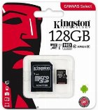 Card de memorie Kingston Canvas Select microSDXC, 128 GB, 80 MB/s Citire, 10 MB/s Scriere, Clasa 10 UHS-I + Ad