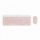 Kit tastatura si mouse wireless Logitech MK470 Slim, Rose
